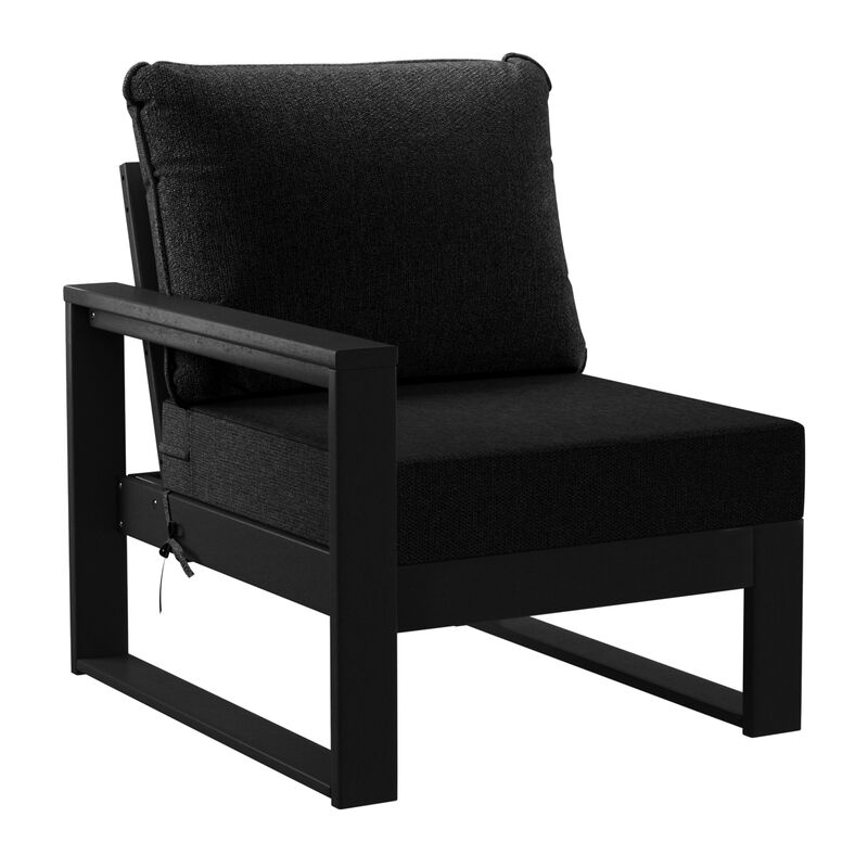 WestinTrends Outdoor HDPE All-Weather Modern Patio Loveseat with Waterproof Cushions