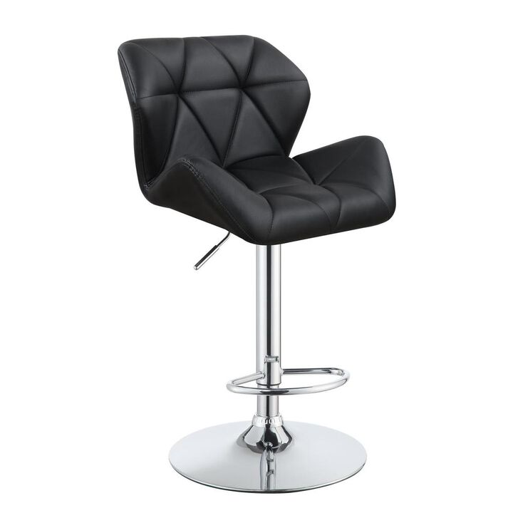 Berrington Adjustable Bar Stools Chrome and Black (Set of 2)