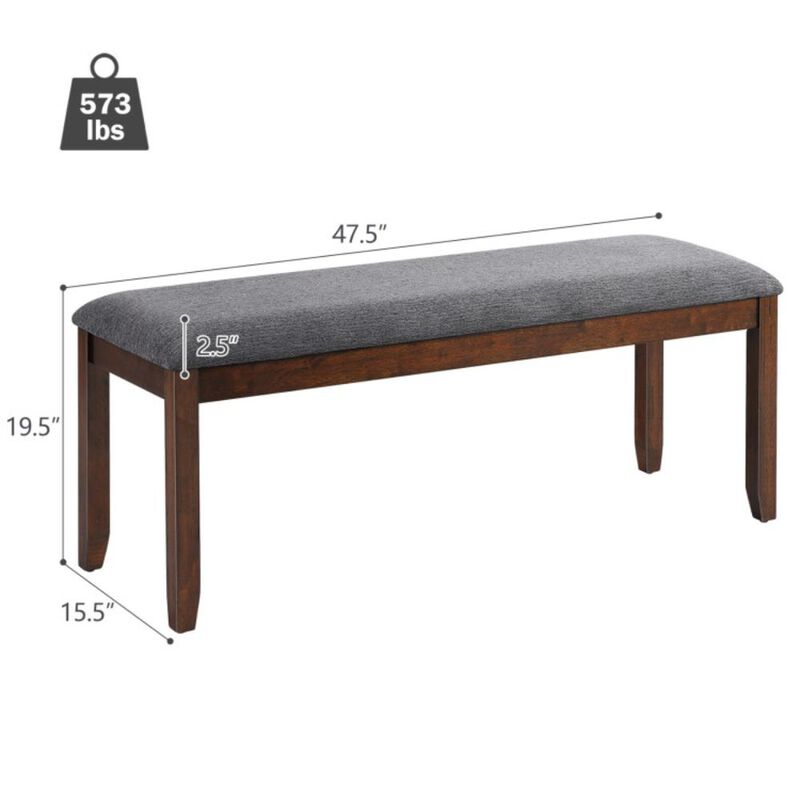 Hivvago Upholstered Entryway Bench Footstool with Wood Legs
