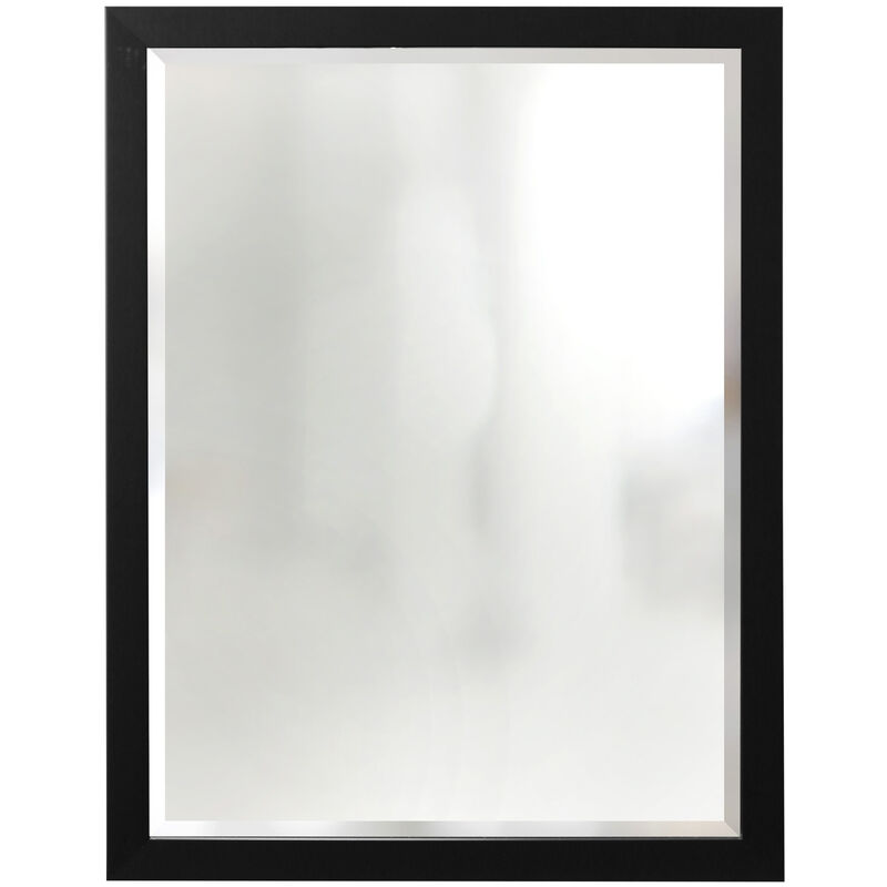 Beveled Framed Mirror in Black