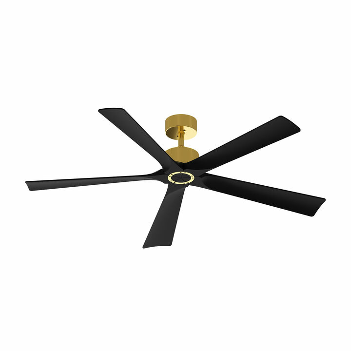 FUFU&GAGA Ceiling Fan 30-in with Black Blades Indoor/Outdoor Ceiling Fan Remote (5-Blade),Black