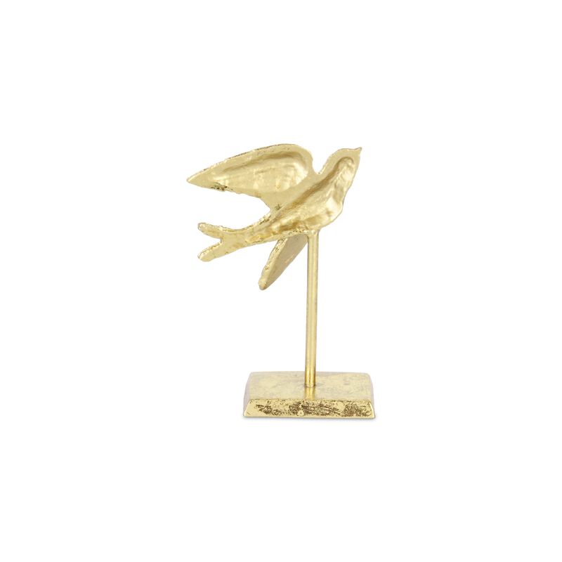 Lirondelle Golden Raised Cast Iron Flying Swallow Decor