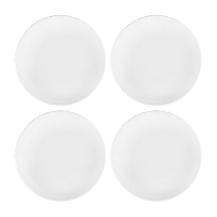Porcelain Delta-Coupe dia.7.5" Round White Porcelain Plate (Set of 4)
