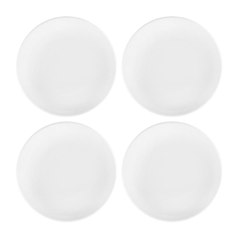 Porcelain Delta-Coupe dia.7.5" Round White Porcelain Plate (Set of 4)