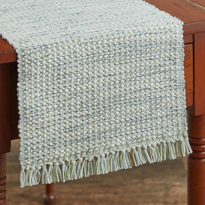 Park Designs Blue Basketweave Table Runner 36"L