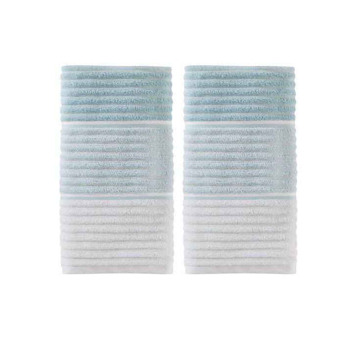 Saturday Knight Ltd Planet Ombre Woven Distinctive Bath Hand Towel Set - 2 Piece - 16x26", Aqua