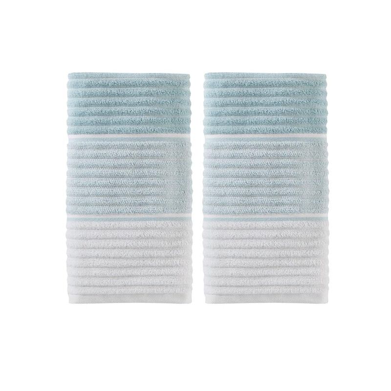 Saturday Knight Ltd Planet Ombre Woven Distinctive Bath Hand Towel Set - 2 Piece - 16x26", Aqua