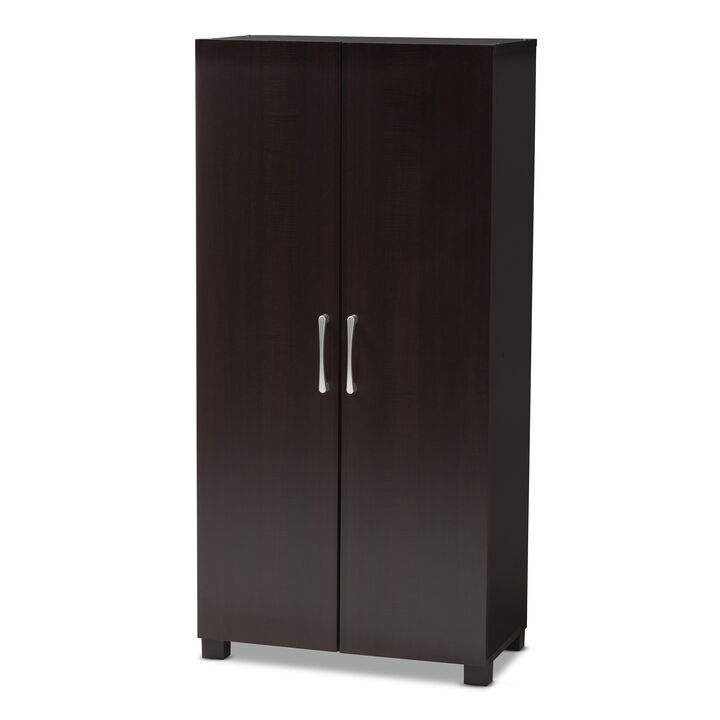 Baxton Studio Marine Modern Two Tone Wenge 2 Door Wood Entryway Shoe Storage Cabinet