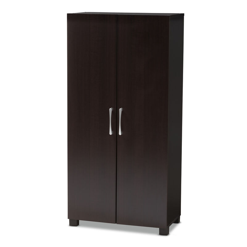 Baxton Studio Marine Modern Two Tone Wenge 2 Door Wood Entryway Shoe Storage Cabinet
