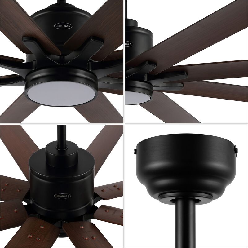 Octo Contemporary Industrial Iron/Plastic Ceiling Fan with Integrated LED Light