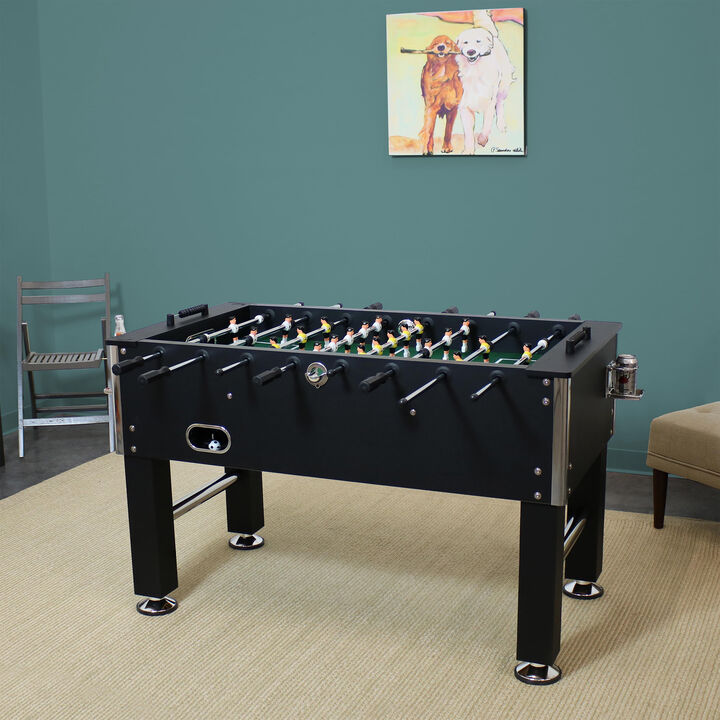 Sunnydaze 55 in Foosball Game Table with Drink Holders