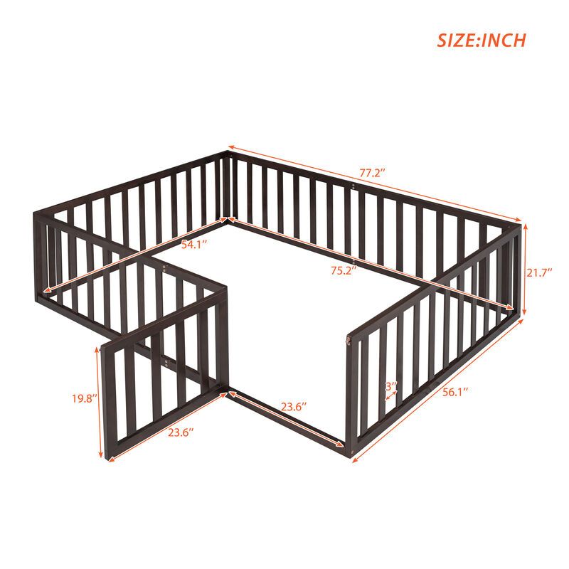 Merax Wood  Daybed Frame with Fence