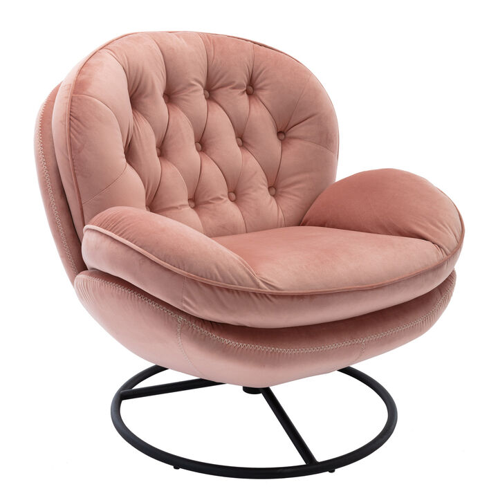 Accent Chair TV Chair Living Room Chair Pink Sofa With Ottoman