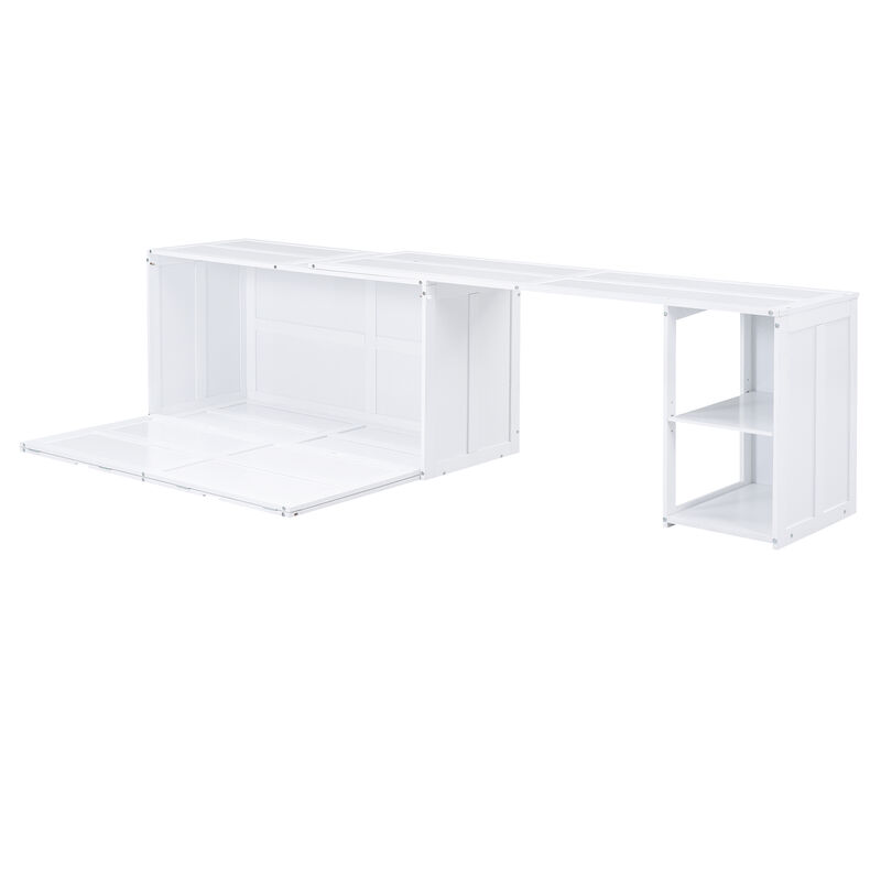 Wall Bed with Swiveling Desk Multi-Functional Murphy Bed for Small Spaces