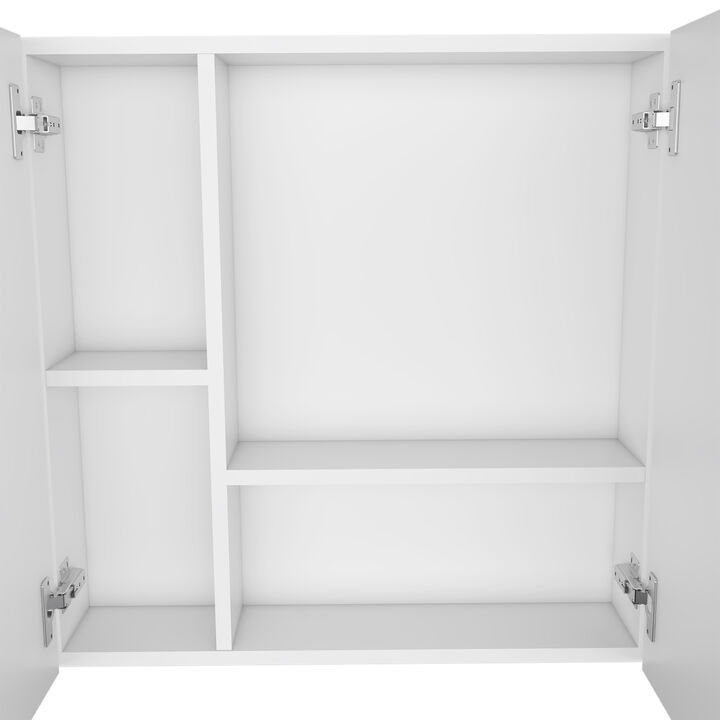 DEPOT E-SHOP Harbor Medicine Double Door Cabinet,Four Interior Shelves, Black