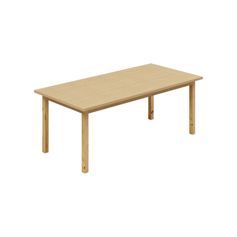FUFU&GAGA Natural Wood Writing Desk, MDF & Rubberwood Construction (78.7" W x 29.5" H x 37.8" D), Natural Wood Finish