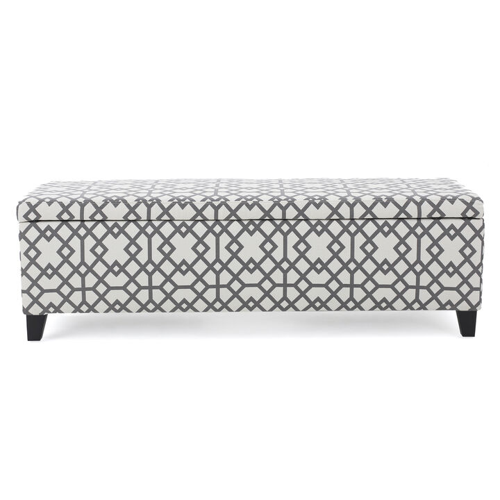 Geo-Upholstered Storage Bench Style and Function in One