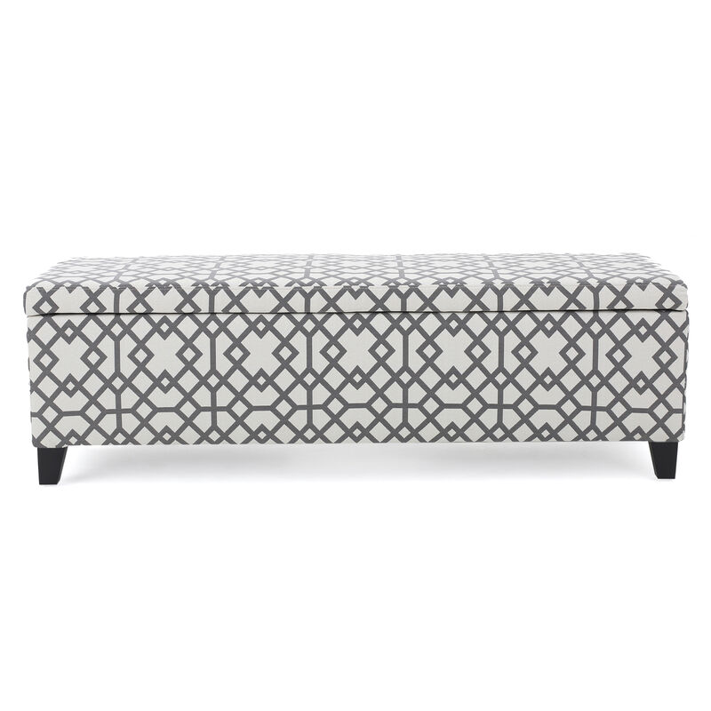 Geo-Upholstered Storage Bench Style and Function in One