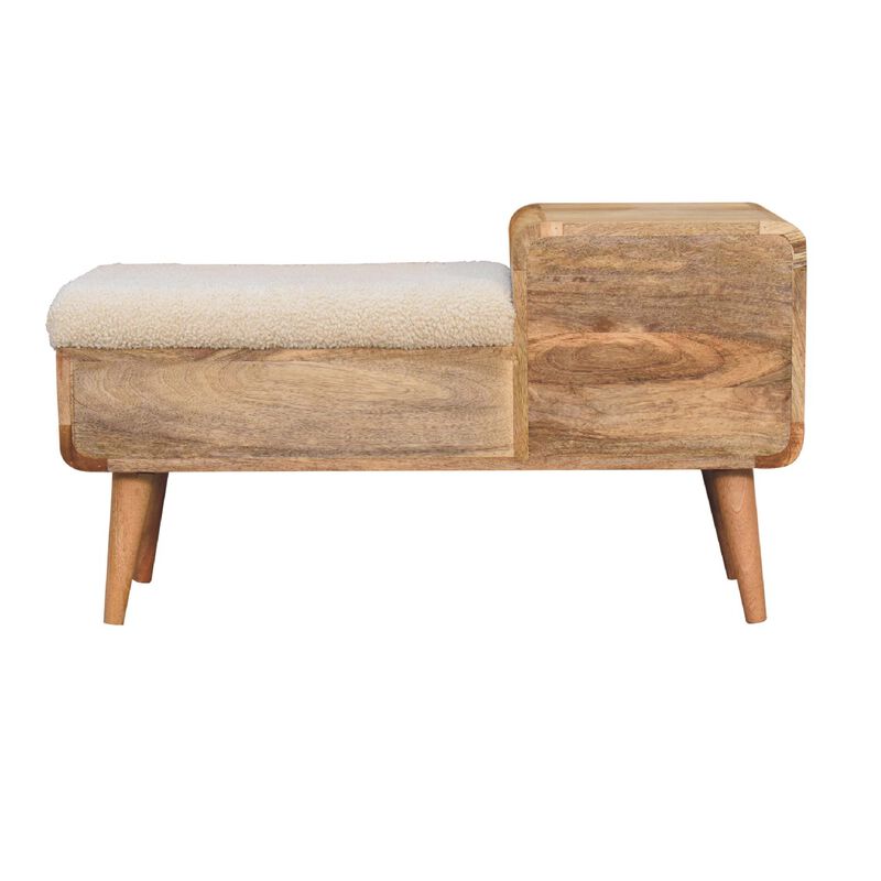Artisan Furniture Boucle Carved Solid Wood 1 Door  Telephone Table