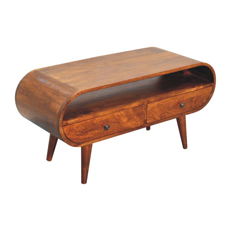 Artisan Furniture Chestnut Circular  Solid Wood 2 Drawer TV Stand