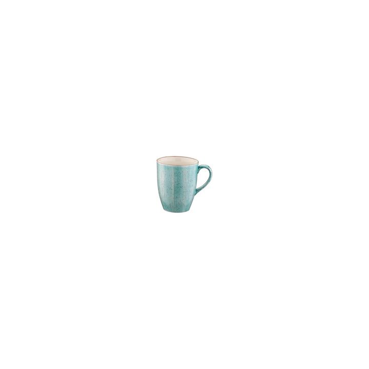 Aqua dia.3.25" h:4.25" 11 oz. Round Blue Porcelain Mug (Set of 4)