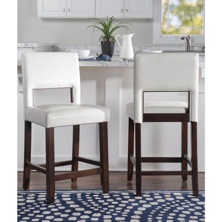 Linon Vega Counter Stool White 24