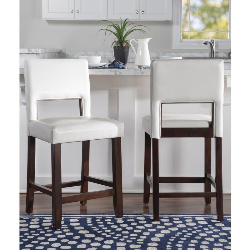 Linon Vega Counter Stool White 24