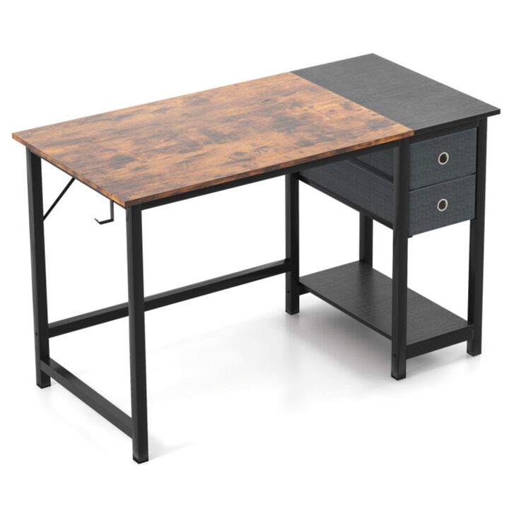 Hivvago Home Office Desk with 2 Drawers Hanging Hook