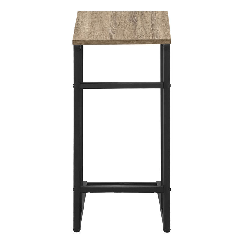 Monarch Specialties I 2172 Accent Table, C-shaped, End, Side, Snack, Living Room, Bedroom, Metal, Laminate, Brown, Black, Contemporary, Modern