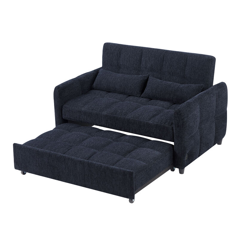 Merax Loveseat Sofa Pull-out Sleeper Sofa with 3 USB Ports