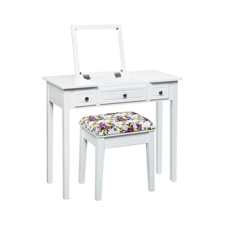 Hivvago Vanity Dressing Table Set with Flip Top Mirror and 3 Drawers