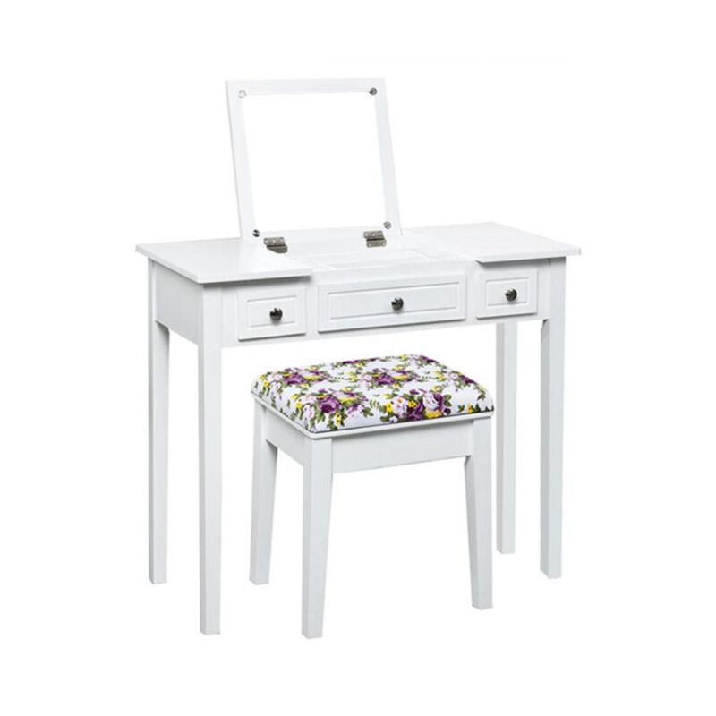 Hivvago Vanity Dressing Table Set with Flip Top Mirror and 3 Drawers