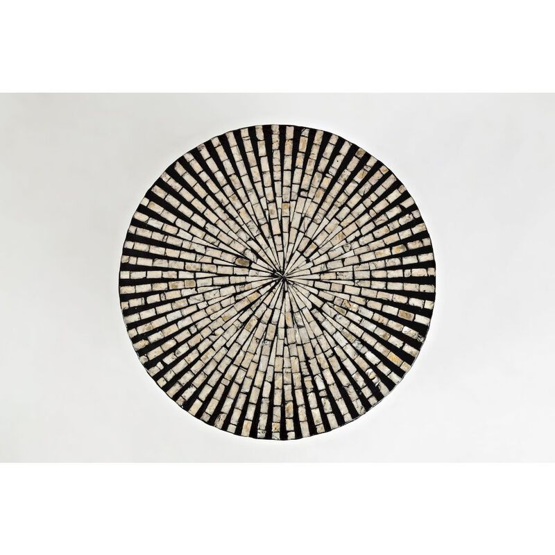 Global Archive Handcrafted Capiz Shell Terrazzo Modern Accent End Table