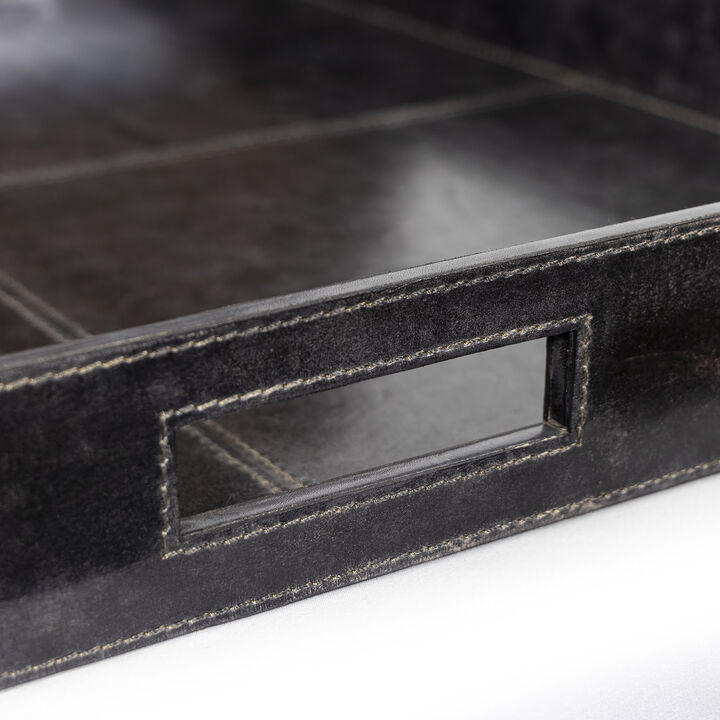 Derby Square Leather Tray