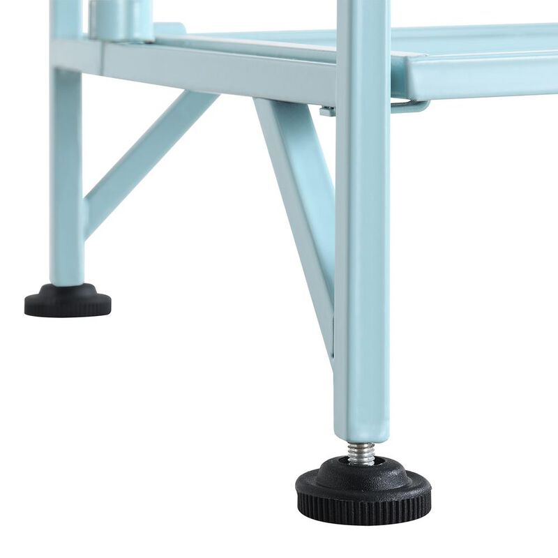 Convenience Concepts Xtra Storage 2 Tier Folding Metal Shelf Blue