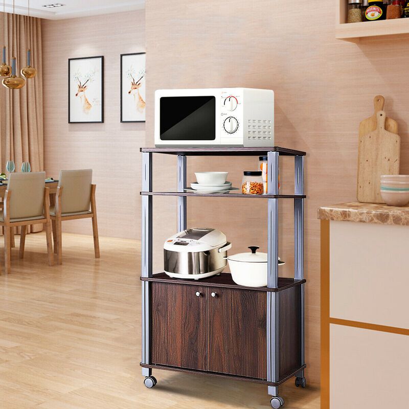 Microwave Rack Stand Rolling Storage Cart