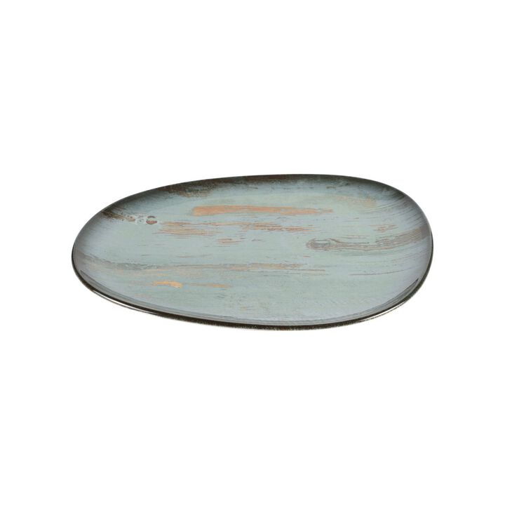 Madera 13" x 10.75" Organic Decorated Porcelain Plate