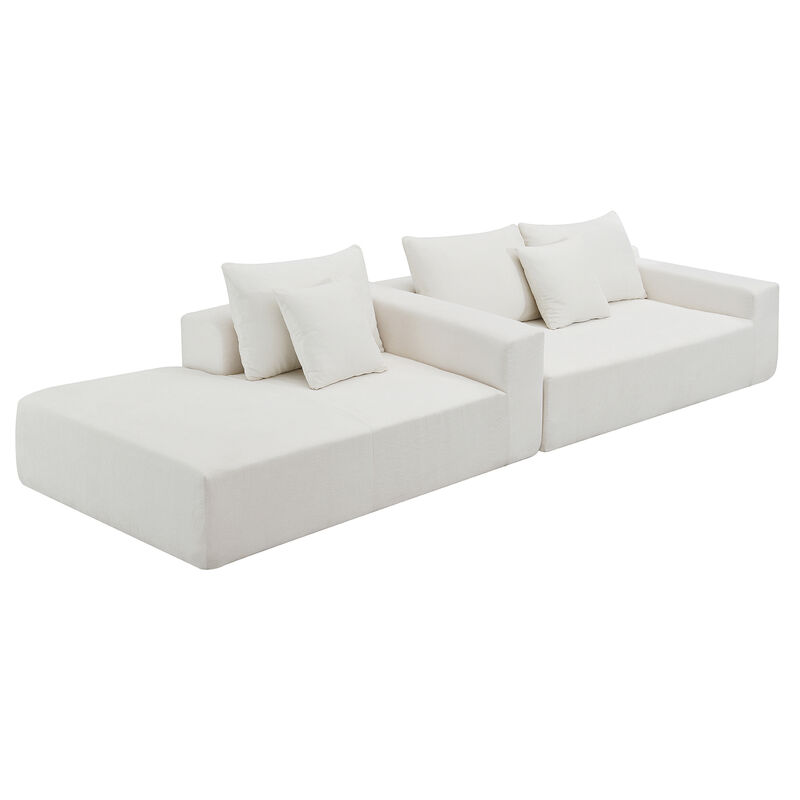 MONDAWE Modular Sectional Living Room Sofa Set, Modern Minimalist Style Couch, L-Shape Upholstered Sleeper Sofa for Living Room, Bedroom