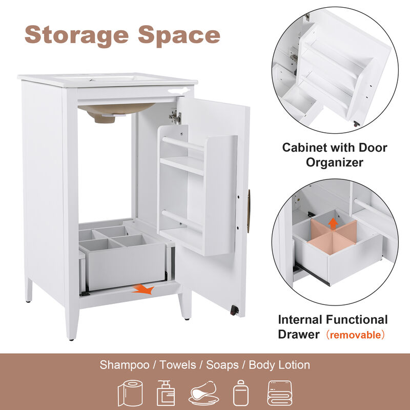 Merax 20.3" Bathroom Vanity with Sink and Soft-closing Door