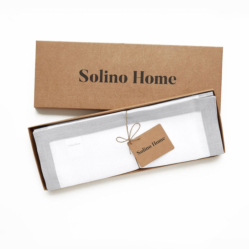 Solino Home 100% Pure Linen Placemats 14 x 19 Inch Set of 4 | Classic