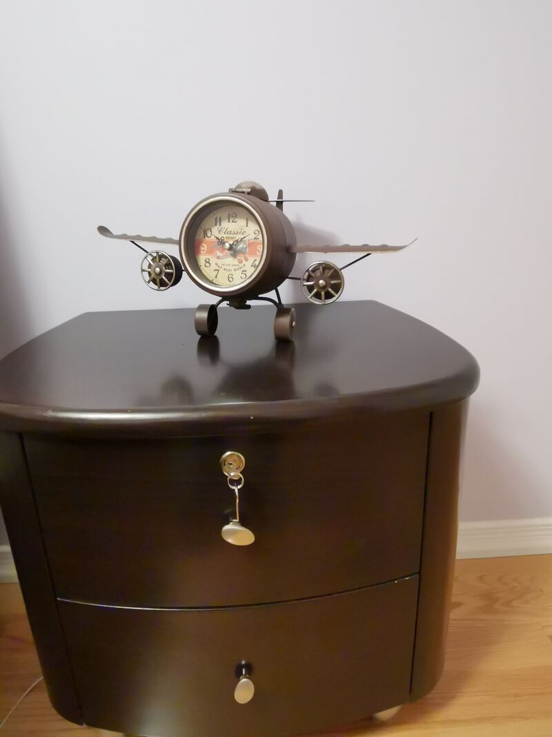 RUSTIC VINTAGE AIRPLANE TABLE CLOCK