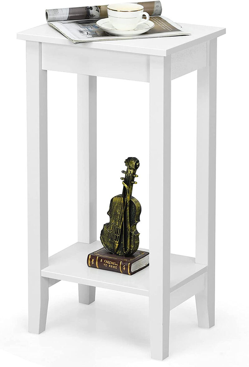 Set of 2 Versatile 2-Tier End Table with Storage Shelf