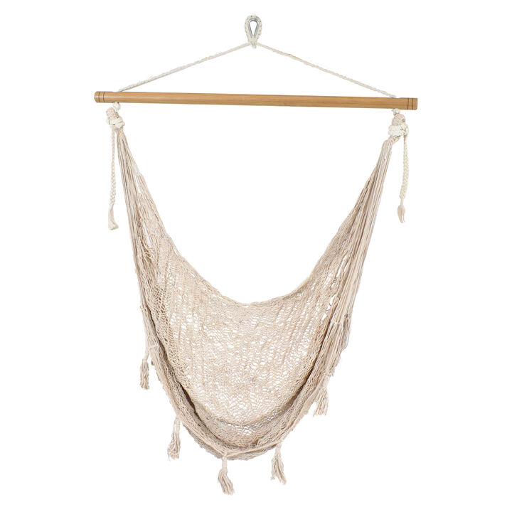 Sunnydaze Mayan Cotton/Nylon Rope Hammock Chair - Natural