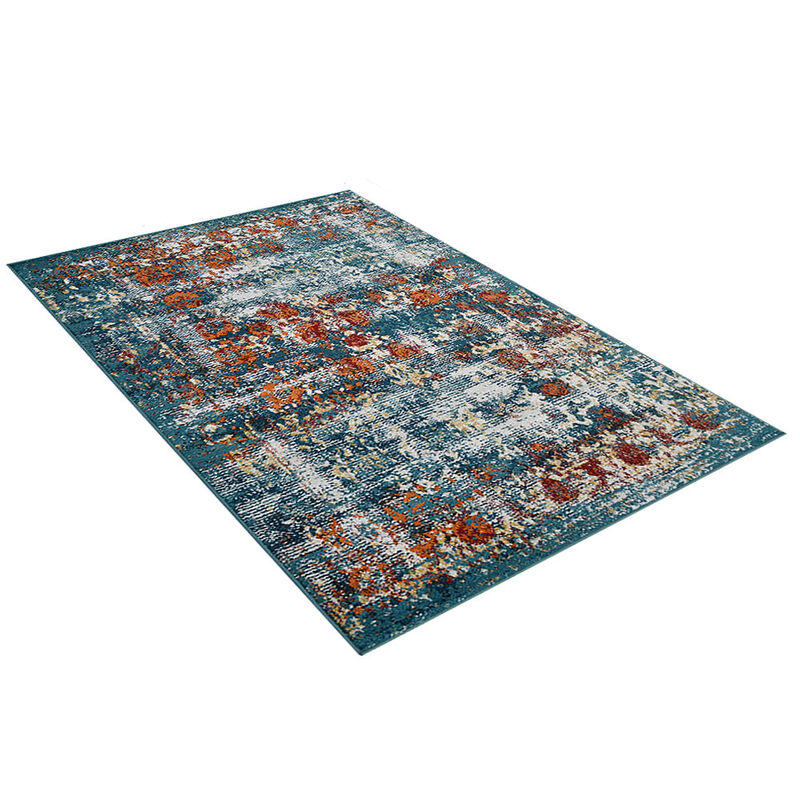 RUGSOTIC CARPETS MACHINE MADE HEATSET POLYPROPYLENE AREA RUGS  - 5'x8', Rectangle Shape, Blue Color, Classic Oriental Traditional  Design, Midium Pile Machine Made Area Rugs (M00038)