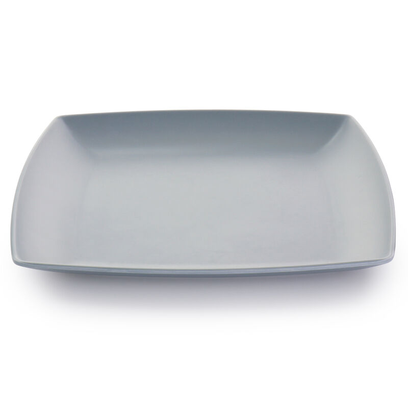 Gibson Home 12 Piece Grayson Melamine Square Dinnerware Set in Gray