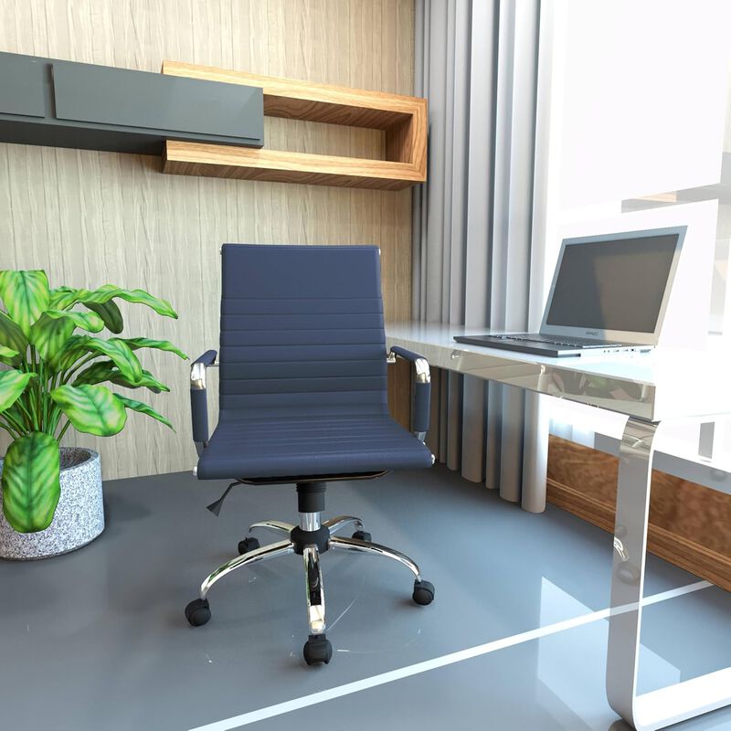 LeisureMod Harris Modern Adjustable Swivel Leather Task Office Chair with Tilt and Ergonomic Design