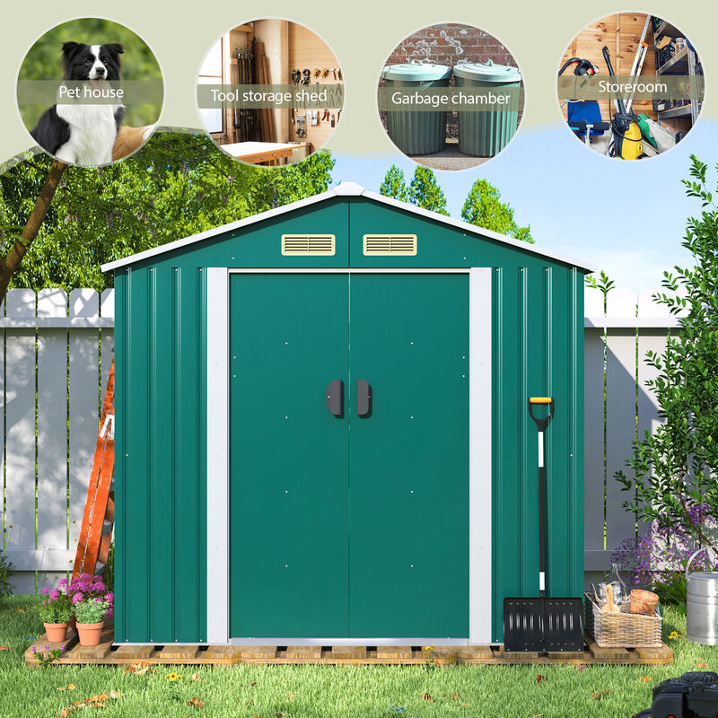 4.2’ x 7’ Outdoor Storage Shed with Sliding Door