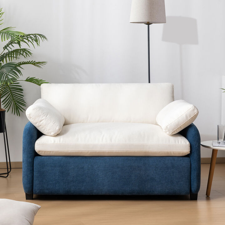 50*43" Oversized Chenille Single Sofa Chair,Wide and Deep Seat Accent Chair,Modern Upholstered Comfy Armchair,Color Blocking Couch Lounge with Pillows for Living Room,Apartment,Bedroom,3 Colors