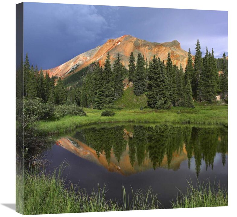 Red Mountain reflected in pond, San Juan Mountains, Colorado-Canvas Art-24x24