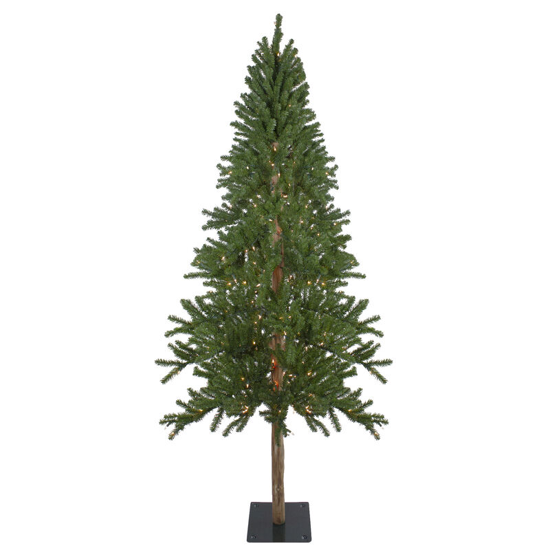 7' Pre-Lit Medium Alpine Artificial Christmas Tree  Clear Lights